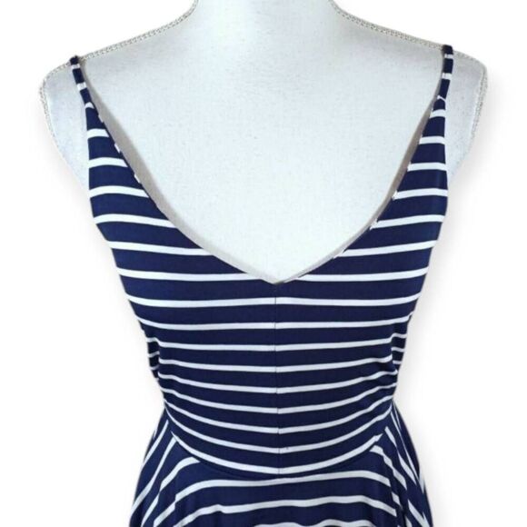 5th & LOVE NAVY & WHITE STRIPE DRESS SZ.S EUC - Picture 2 of 6